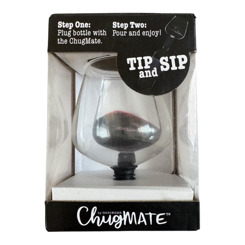Godinger ChugMate Wine Bottle Glass –‎ Novelty Tip & Sip Attachment